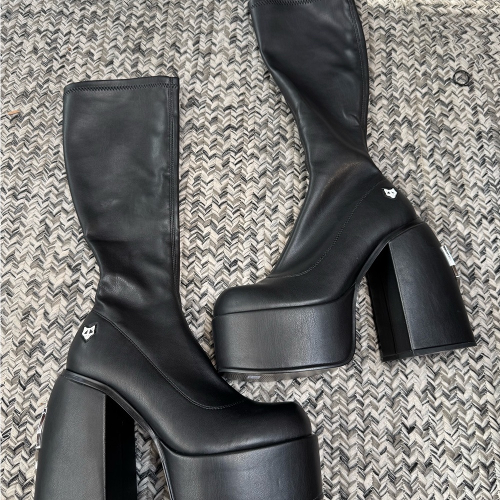 Naked Wolfe Black Platform Boots Brand New !!